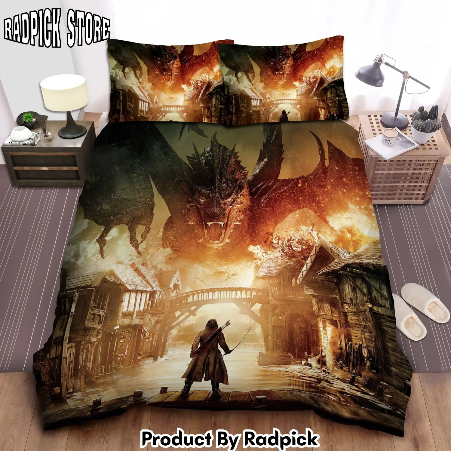 Radpick the lord of the ring bard and dragon smaug duvet cover bedroom sets comfortable bedding sets rp3271081